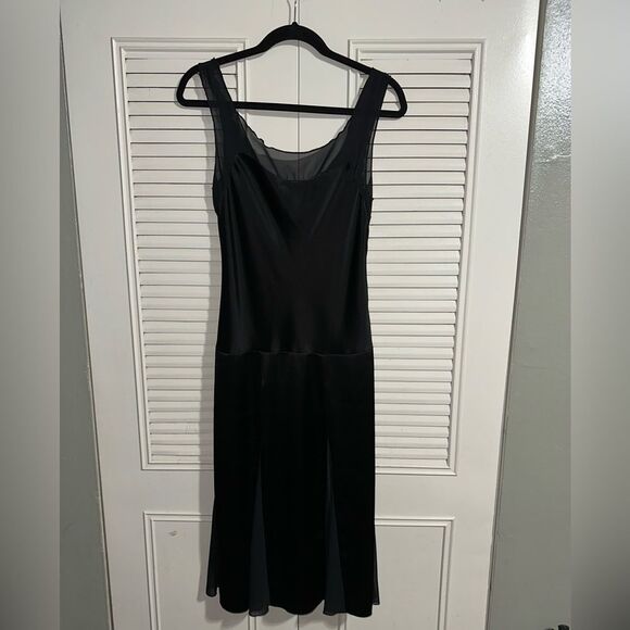 ABS Evening By Allen Schwartz Black‎ Satin Dress (4) - Picture 2 of 10